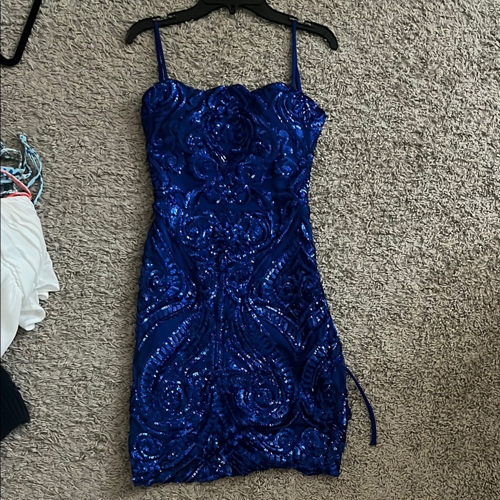 Blue Sequin Dress